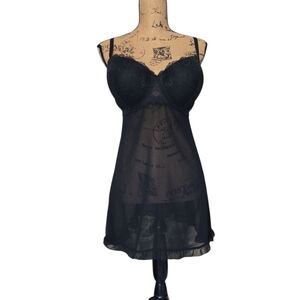 Gilligan & O'Malley Sheer Black Chemise
